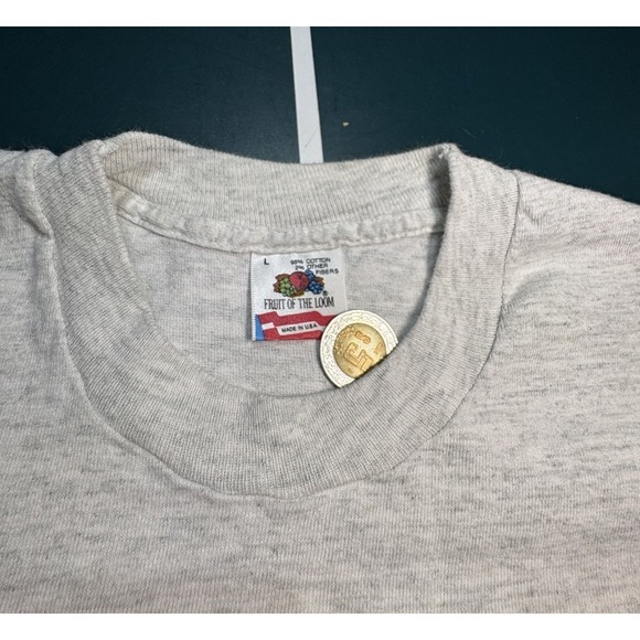 Vtg 90s Arizona Wolf Abstract Art T Shirt Large Wrap Around Single Stitch 80s - Picture 6 of 13